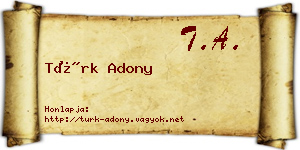 Türk Adony névjegykártya